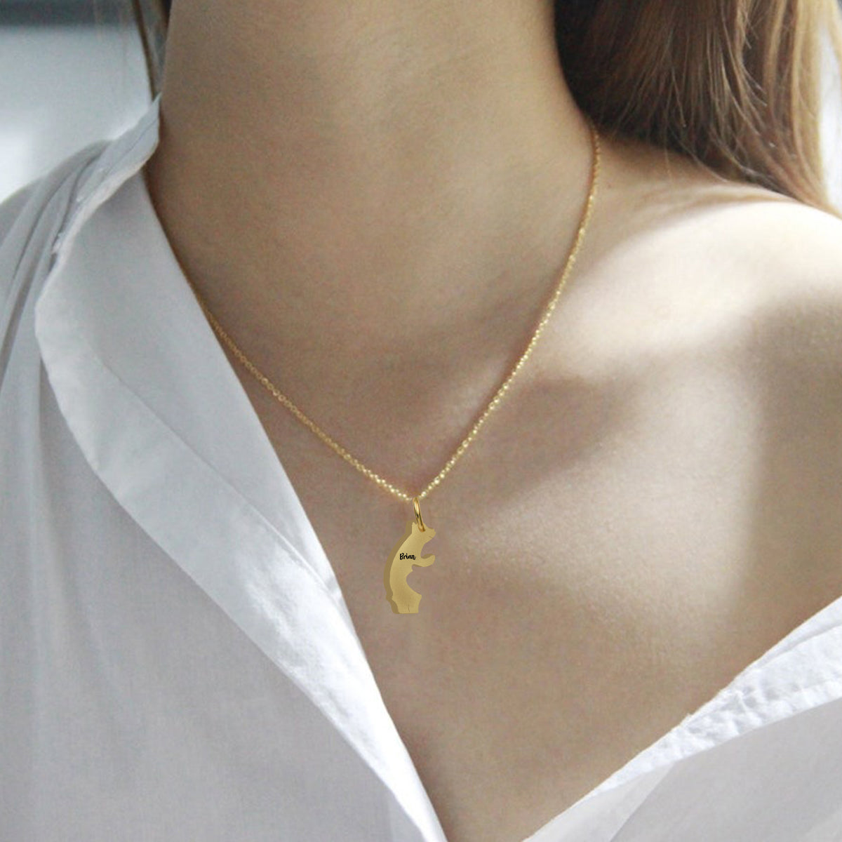 Mama Bear - Personalized Mother Matching Pendant Necklace