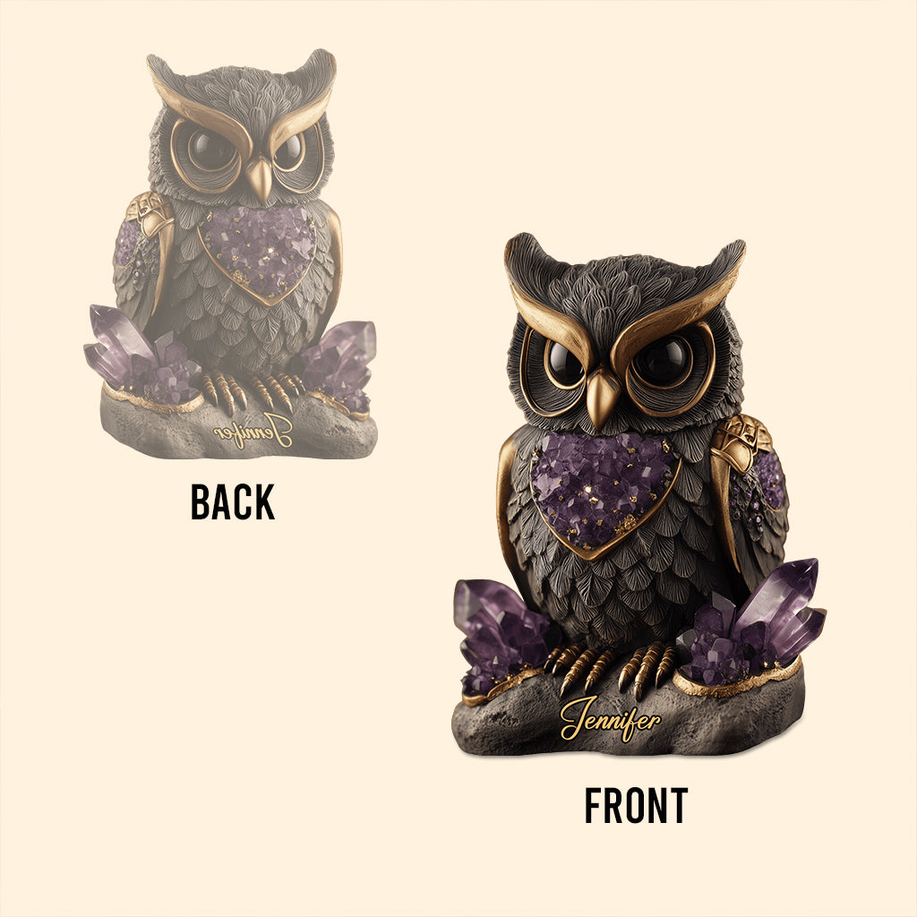 Amethyst/ Rose Quartz/ Ruby/... Styled Owl - Personalized Owl Custom Shaped Acrylic Plaque