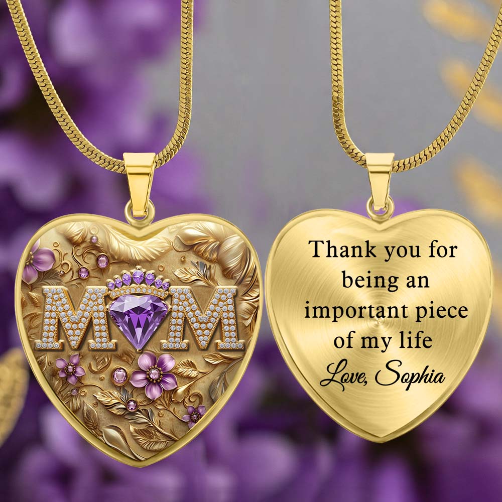 We Love You Mom - Personalized Mother Heart Pendant Necklace