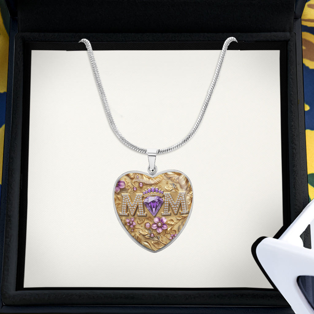 We Love You Mom - Personalized Mother Heart Pendant Necklace