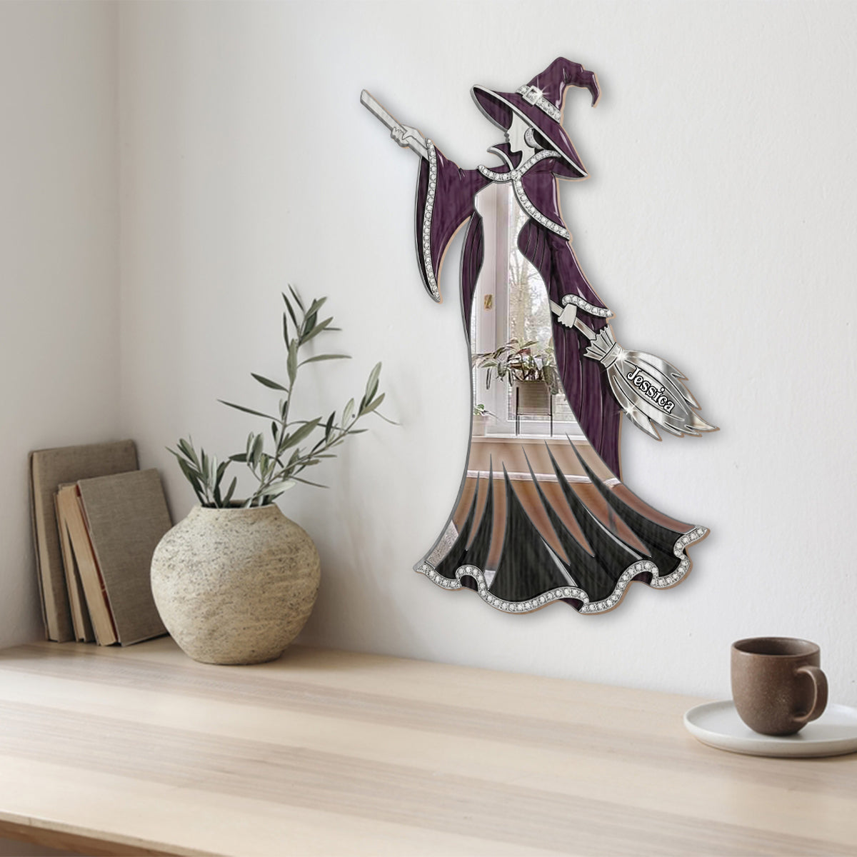 Magical Room Decor - Personalized Witch Wall Hanging Mirror