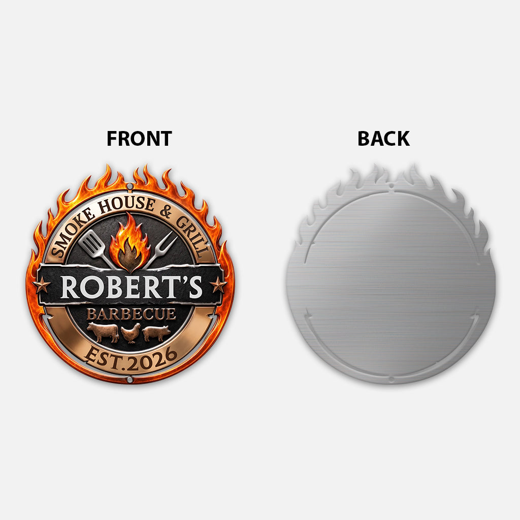 Funny Men Gift - Personalized Birthday Gifts For Husband, Son, Grandson, Brother, Grandpa, Dad, Yourself - Personalized Grilling 3D Printed Cut Metal Sign