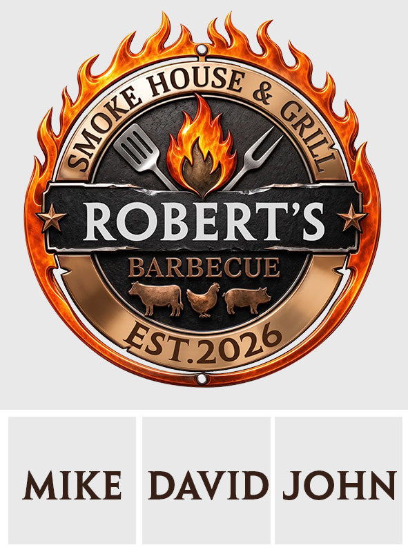 Funny Men Gift - Personalized Birthday Gifts For Husband, Son, Grandson, Brother, Grandpa, Dad, Yourself - Personalized Grilling 3D Printed Cut Metal Sign