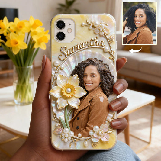 Custom Any Photo Birthmonth Flower - Personalized Self Love Full Print Phone Case