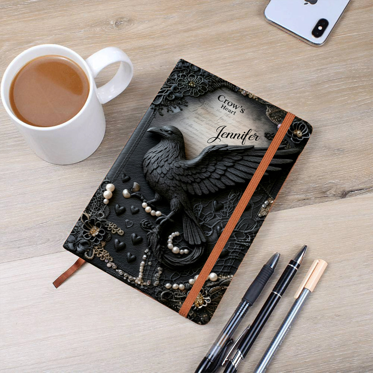 Crow's Heart - Personalized Witch Leather Journal