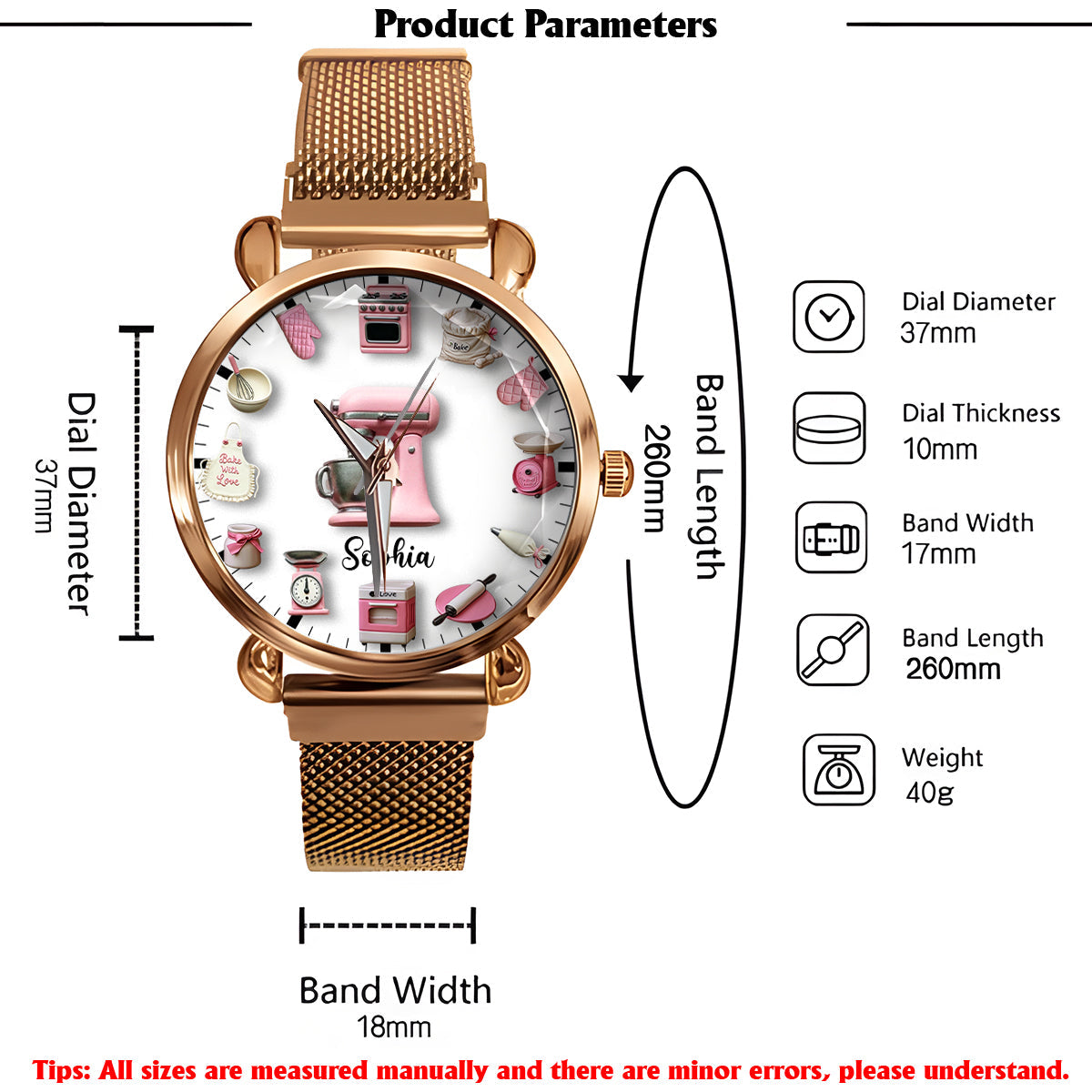 Love Baking - Personalized Baking Women Hand Watch