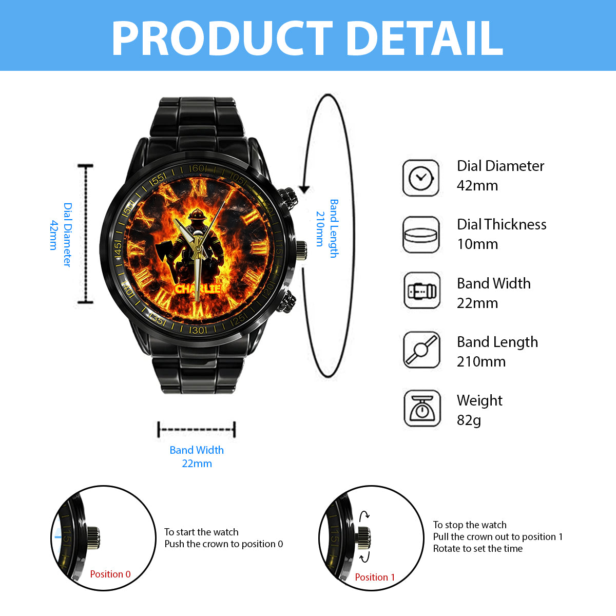 Proud Firefighter - Personalized Firefighter Hand Watch