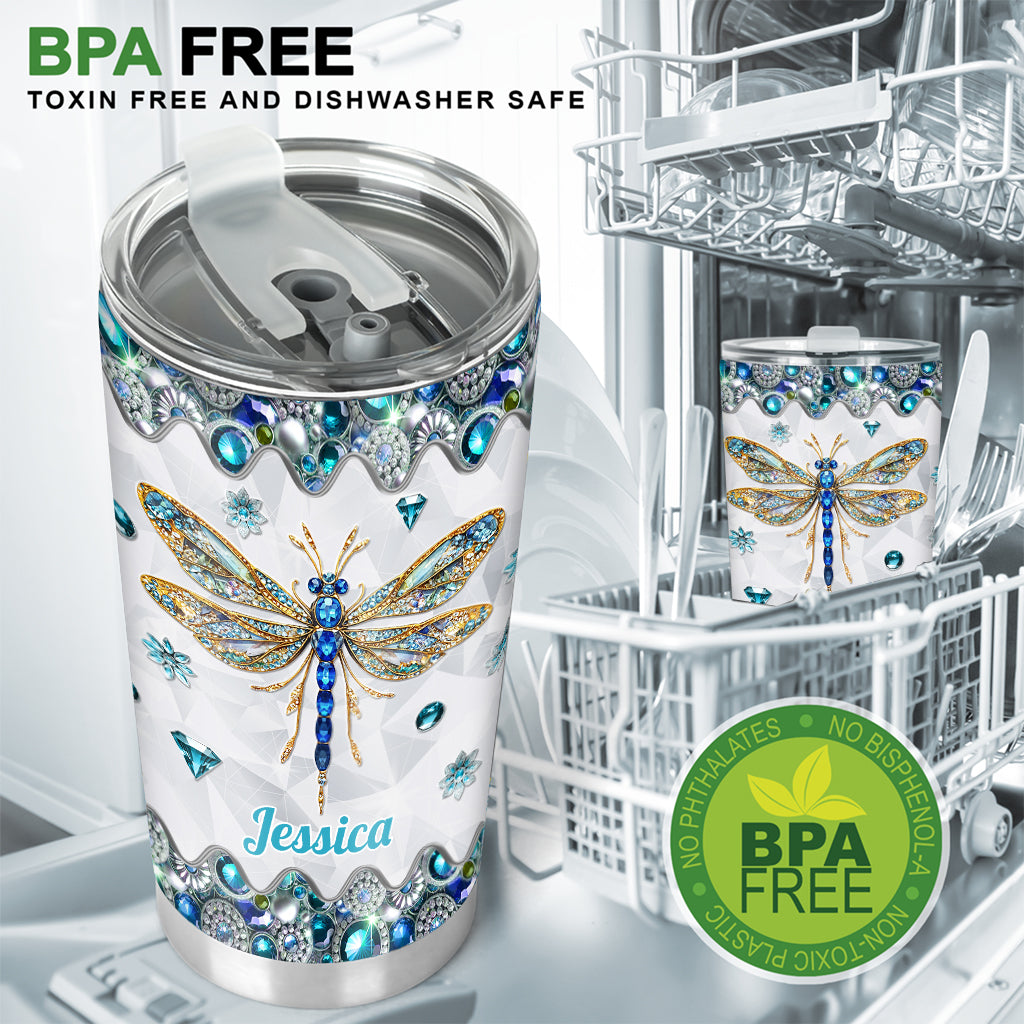 Beautiful Dragonfly - Personalized Dragonfly Tumbler