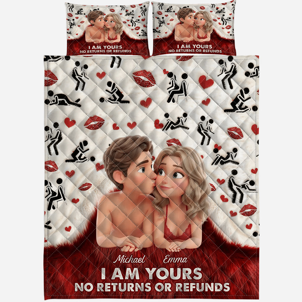 I'm Yours No Returns No Refunds - Personalized Couple Quilt Set