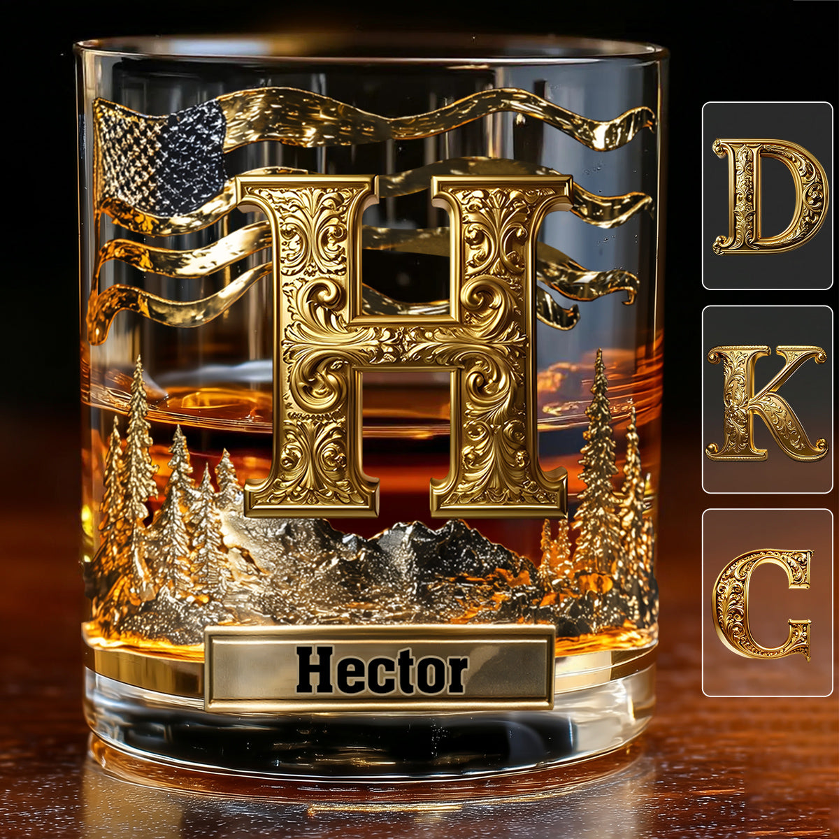 Alphabet Initial For Whiskey, Bourbon... Lovers - Personalized Whisky Whiskey Glass
