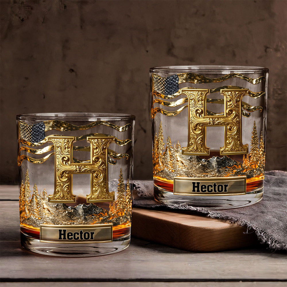 Alphabet Initial For Whiskey, Bourbon... Lovers - Personalized Whisky Whiskey Glass