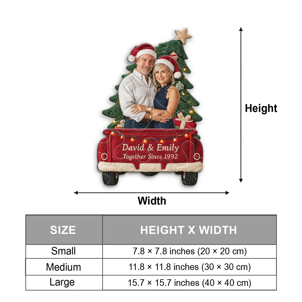 Our Christmas Together - Personalized Couple Quilted Door Hanger