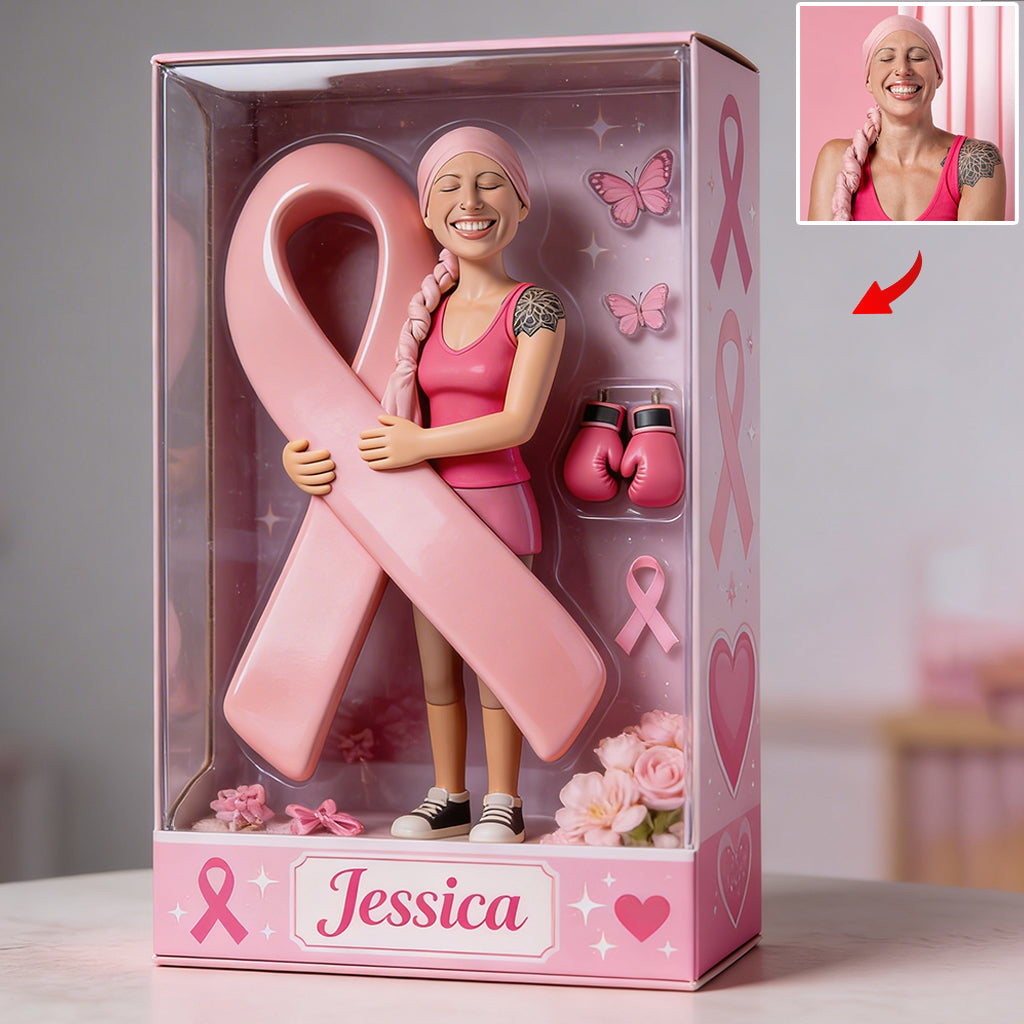 Pink Fighter - Personalized Breast Cancer Awareness Custom Shaped Acrylic Plaque