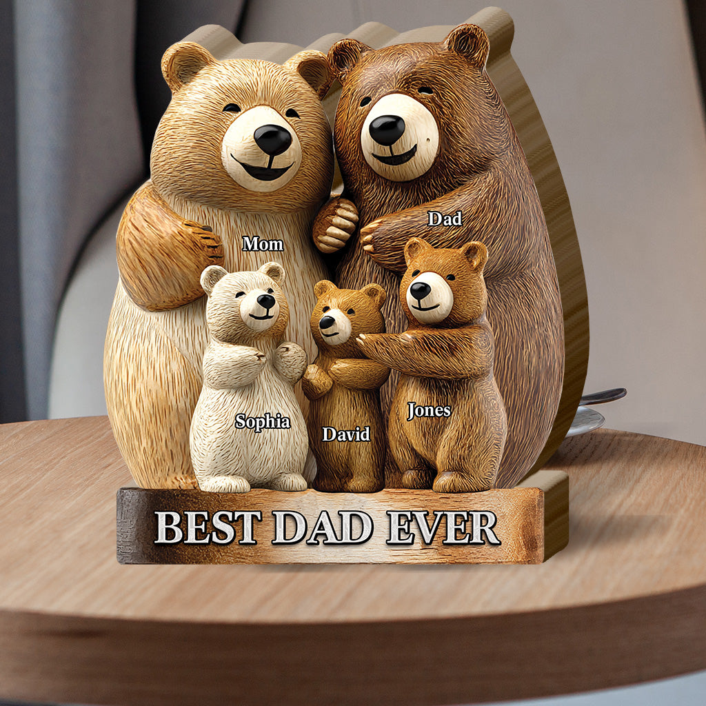 Papa Bear - Personalized Father Shaped Wooden Puzzle