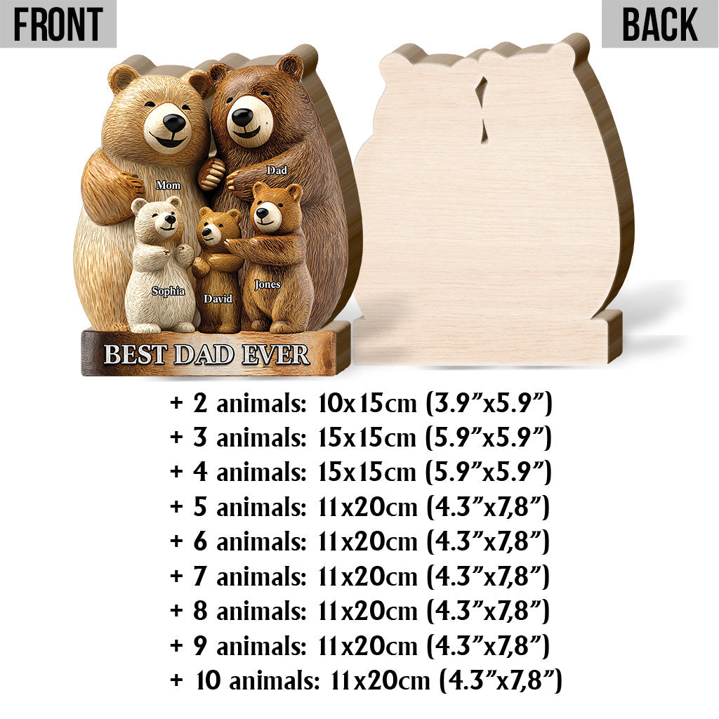 Papa Bear - Personalized Father Shaped Wooden Puzzle