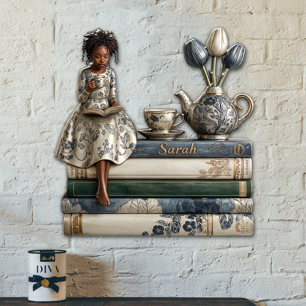 Book Lovers - Personalized Book 3D Printed Cut Metal Sign