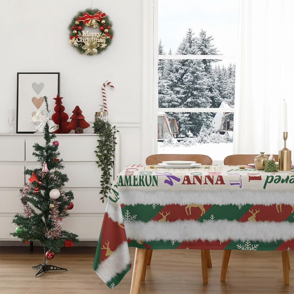 Happy Family - Personalized Family Table Cloth Cover