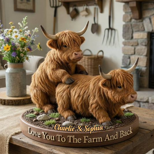 Naughty Cow Couple, Funny Farmer Gift - Personalized Farmer Custom Shaped Acrylic Plaque