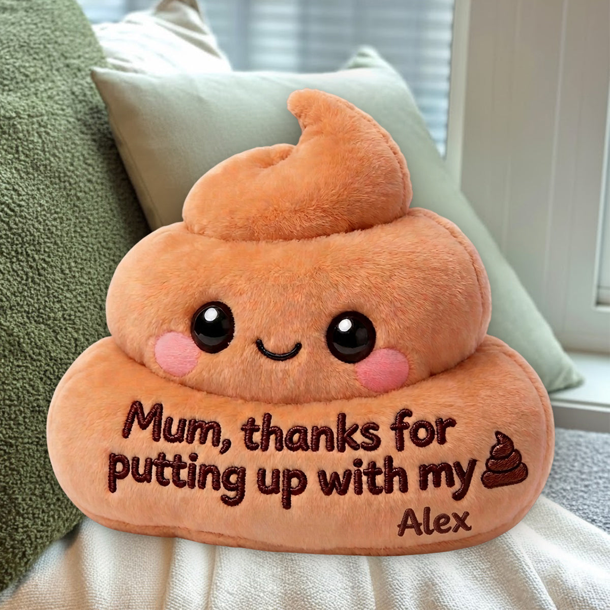 Thanks For Putting Up With My Sh*t - Personalized Mother Premium Faux Fur Pillow