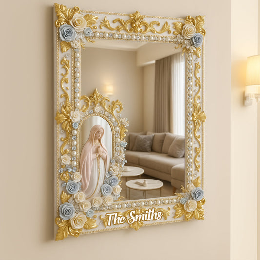 Virgin Maria Praying - Personalized Christian Wall Hanging Mirror