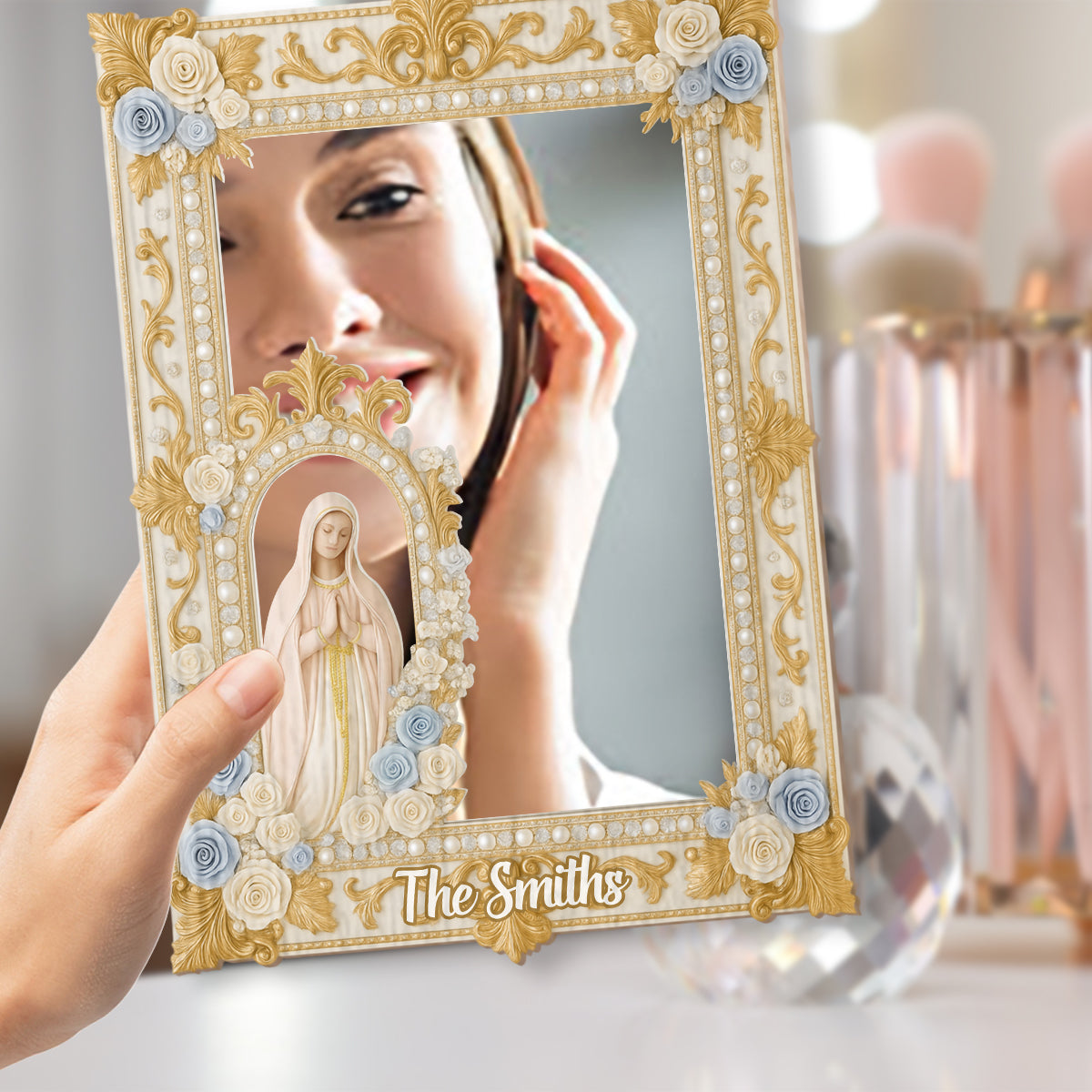Virgin Maria Praying - Personalized Christian Wall Hanging Mirror