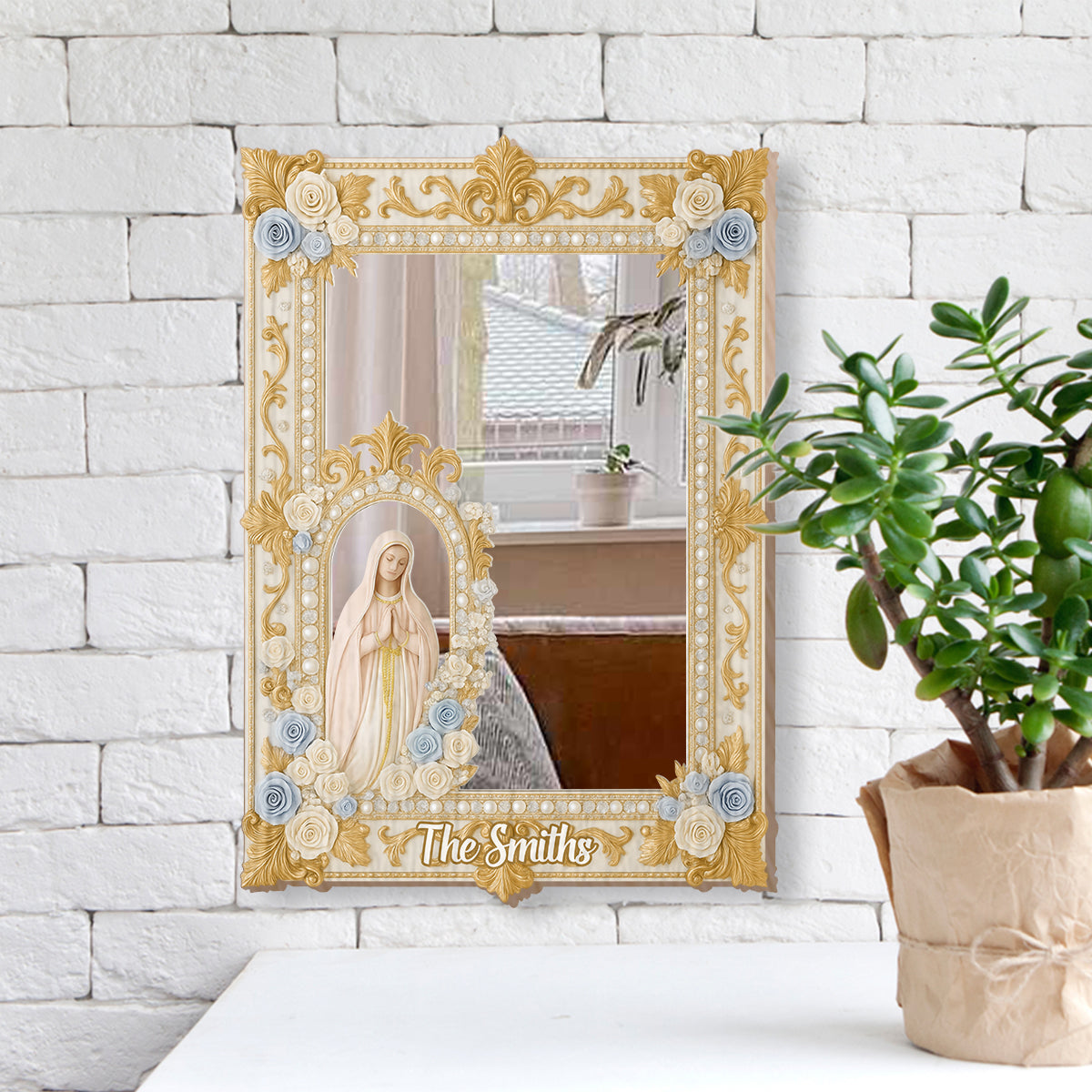 Virgin Maria Praying - Personalized Christian Wall Hanging Mirror
