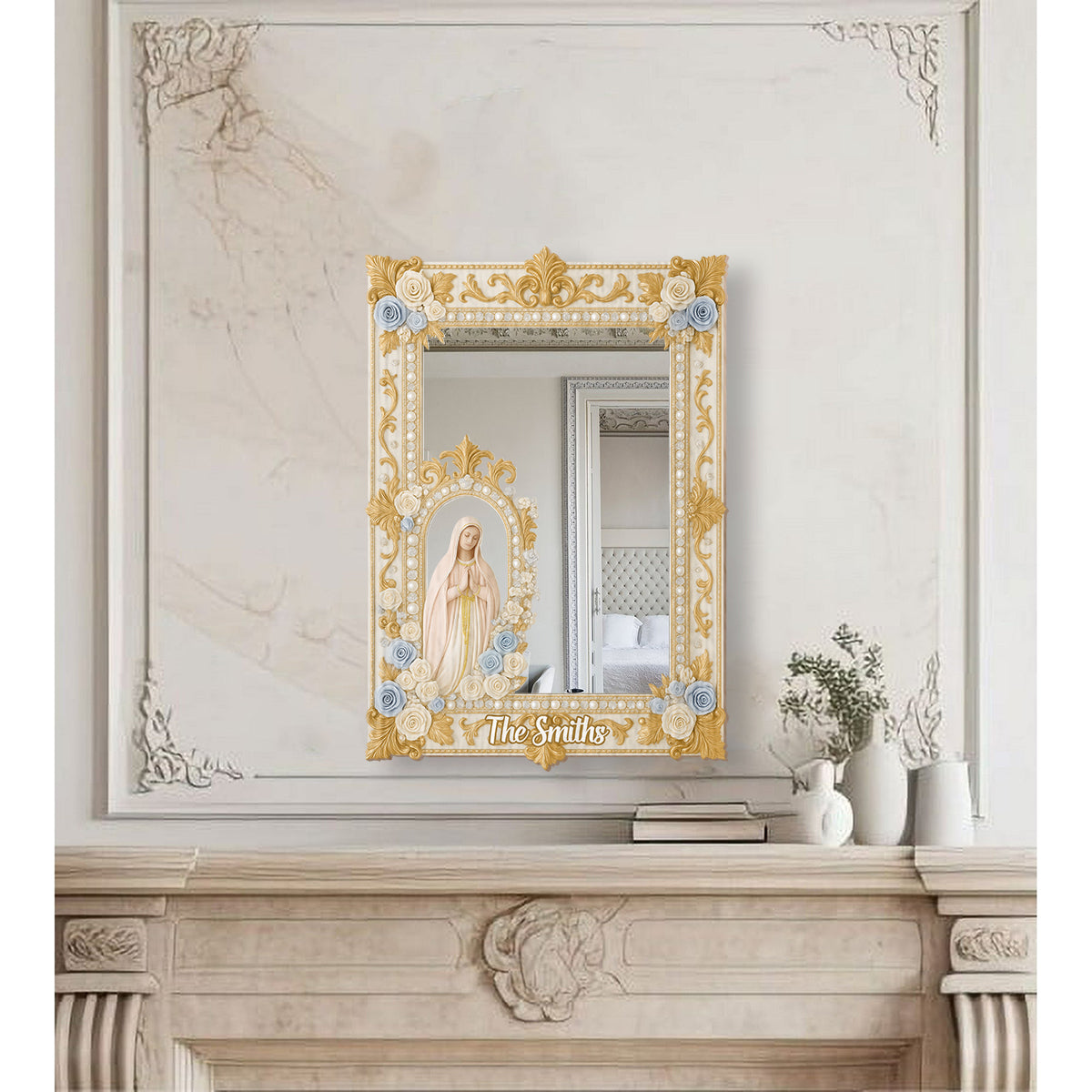Virgin Maria Praying - Personalized Christian Wall Hanging Mirror