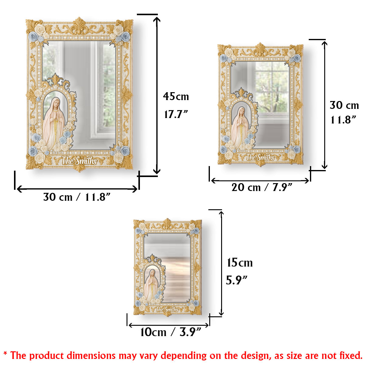 Virgin Maria Praying - Personalized Christian Wall Hanging Mirror
