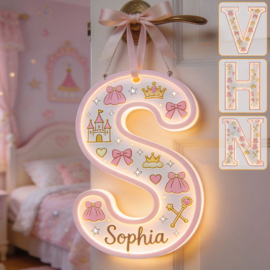 Princess Letter - Personalized Kid LED Light Acrylic Sign