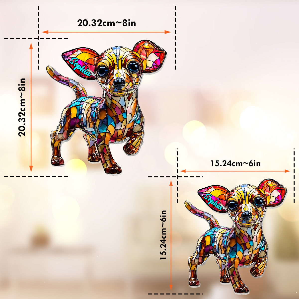 Adorable Chihuahua - Personalized Chihuahua Window Hanging Suncatcher Ornament
