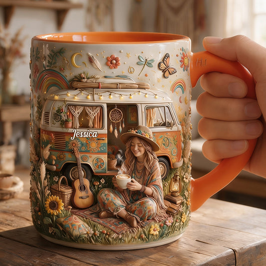 Hippie Souls - Personalized Hippie Accent Mug & Coaster