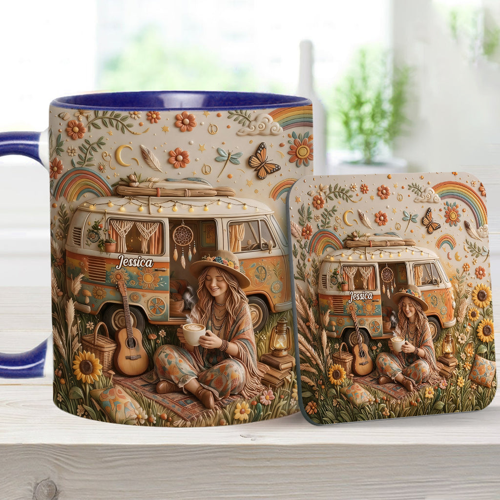 Hippie Souls - Personalized Hippie Accent Mug & Coaster