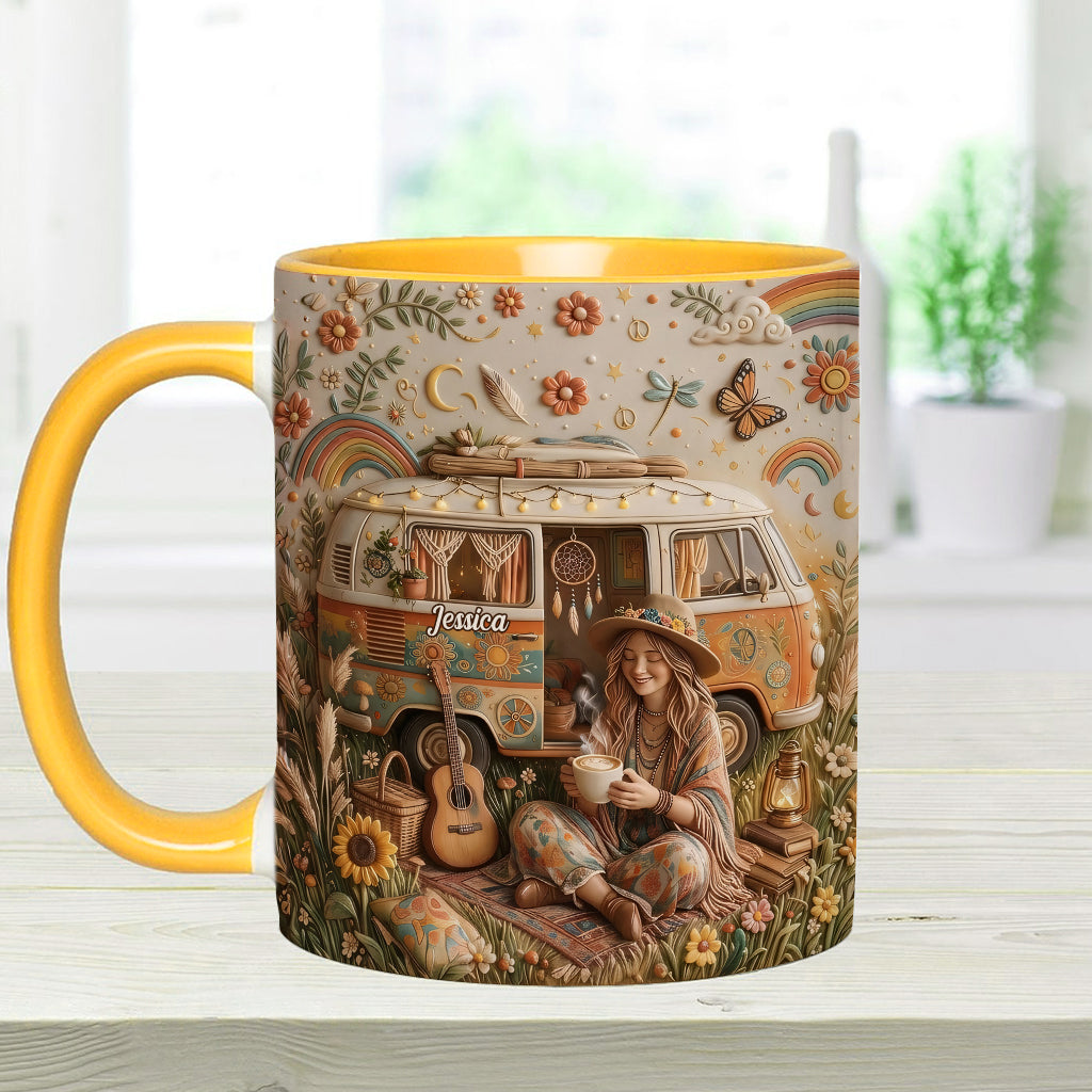 Hippie Souls - Personalized Hippie Accent Mug & Coaster