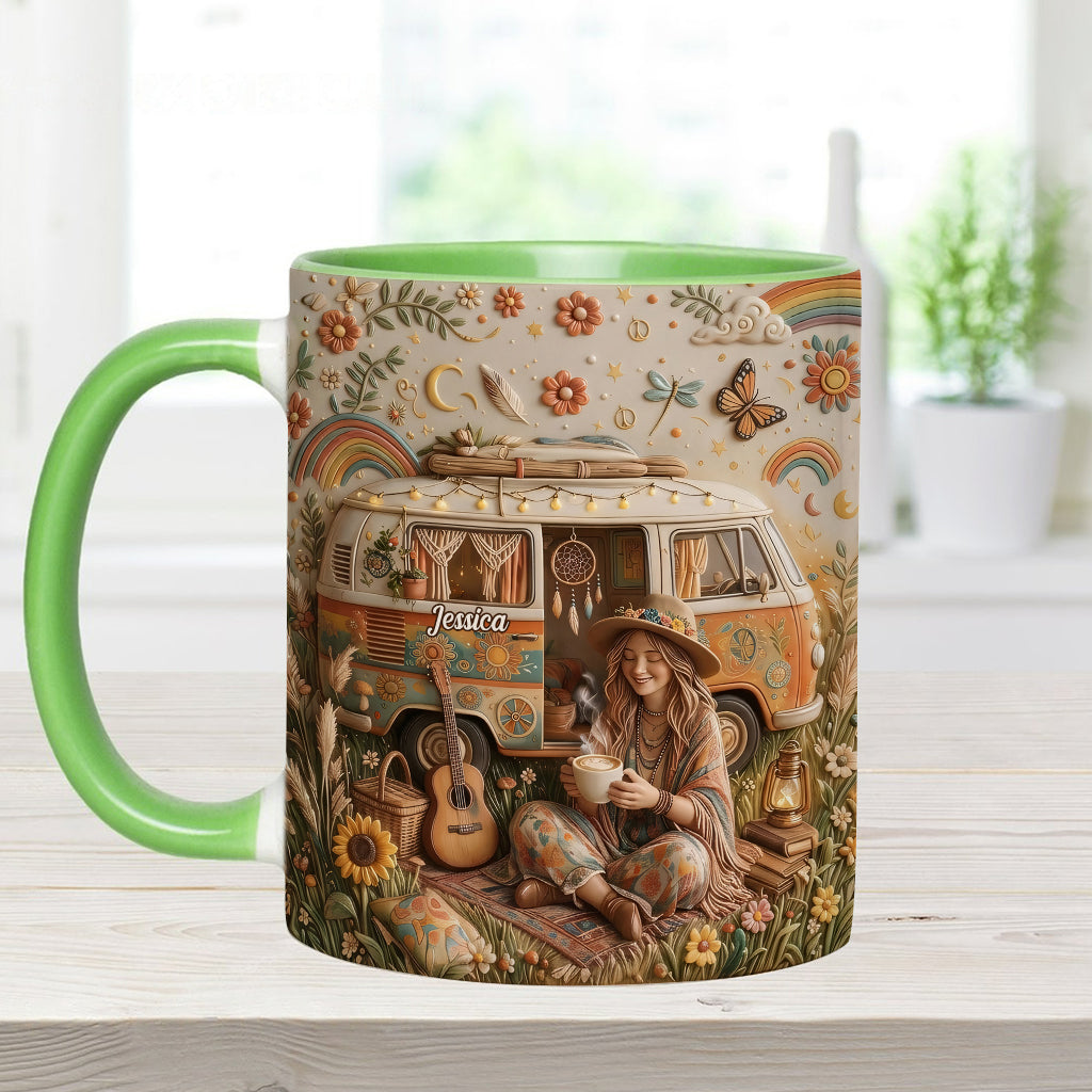 Hippie Souls - Personalized Hippie Accent Mug & Coaster