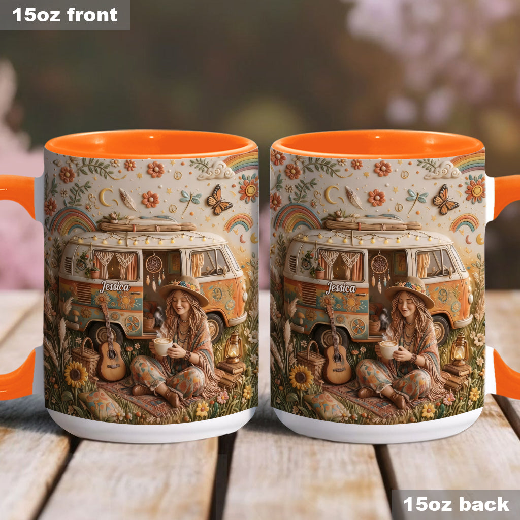 Hippie Souls - Personalized Hippie Accent Mug & Coaster
