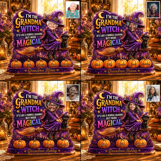 Grandma Witch, Gift for Grandma - Personalized Witch 2-Side Printed Acrylic Plaque
