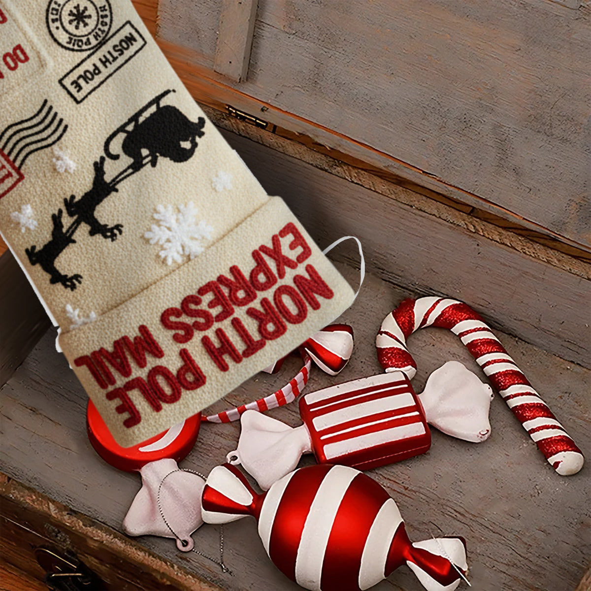 North Pole Santa - Personalized Family Shaped Christmas Stocking