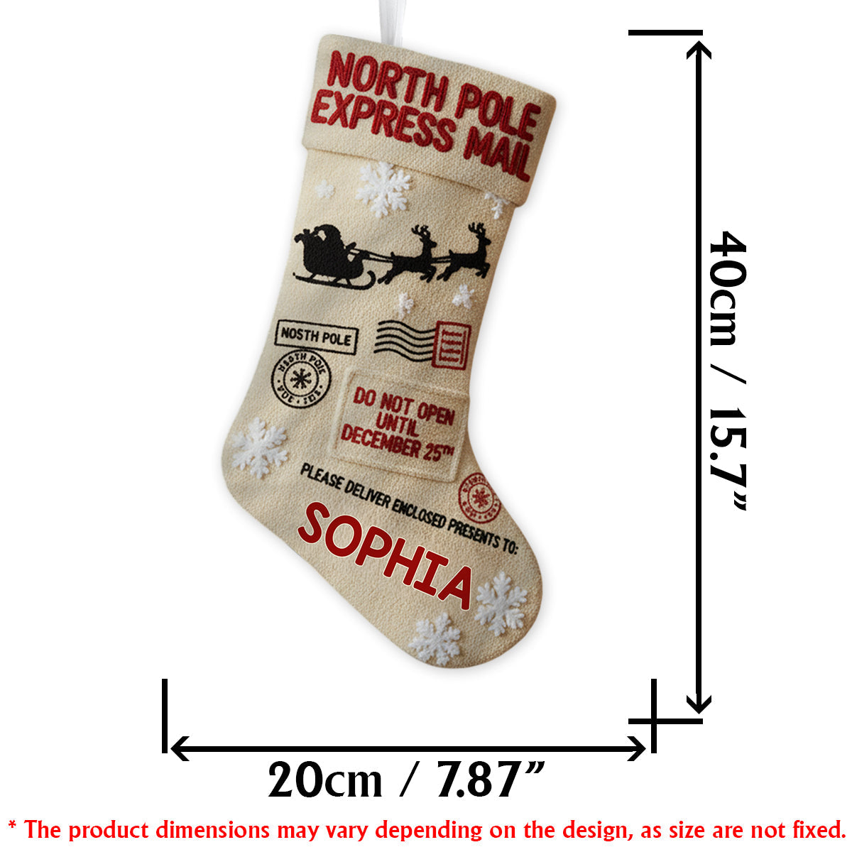 North Pole Santa - Personalized Family Shaped Christmas Stocking