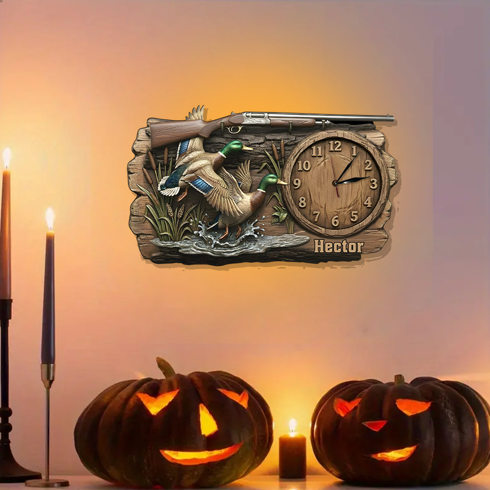 Duck Hunting - Personalized Hunting LED Light Wall Clock