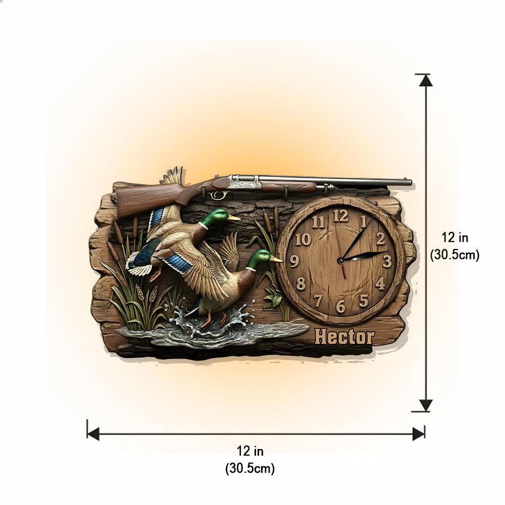 Duck Hunting - Personalized Hunting LED Light Wall Clock