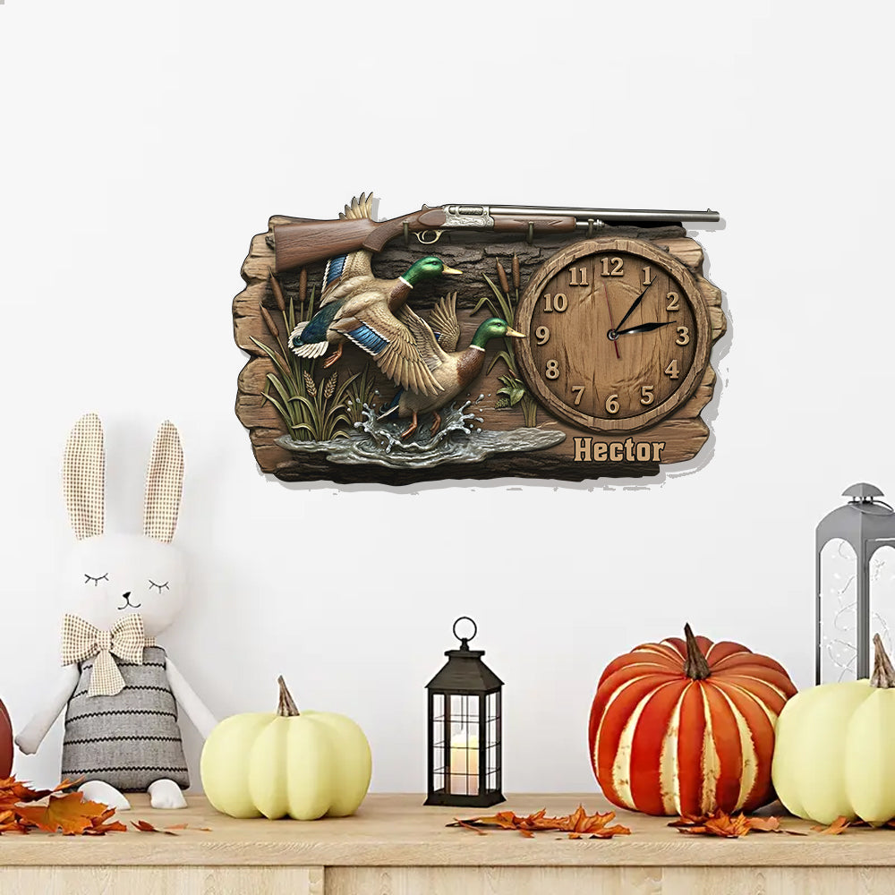 Duck Hunting - Personalized Hunting LED Light Wall Clock