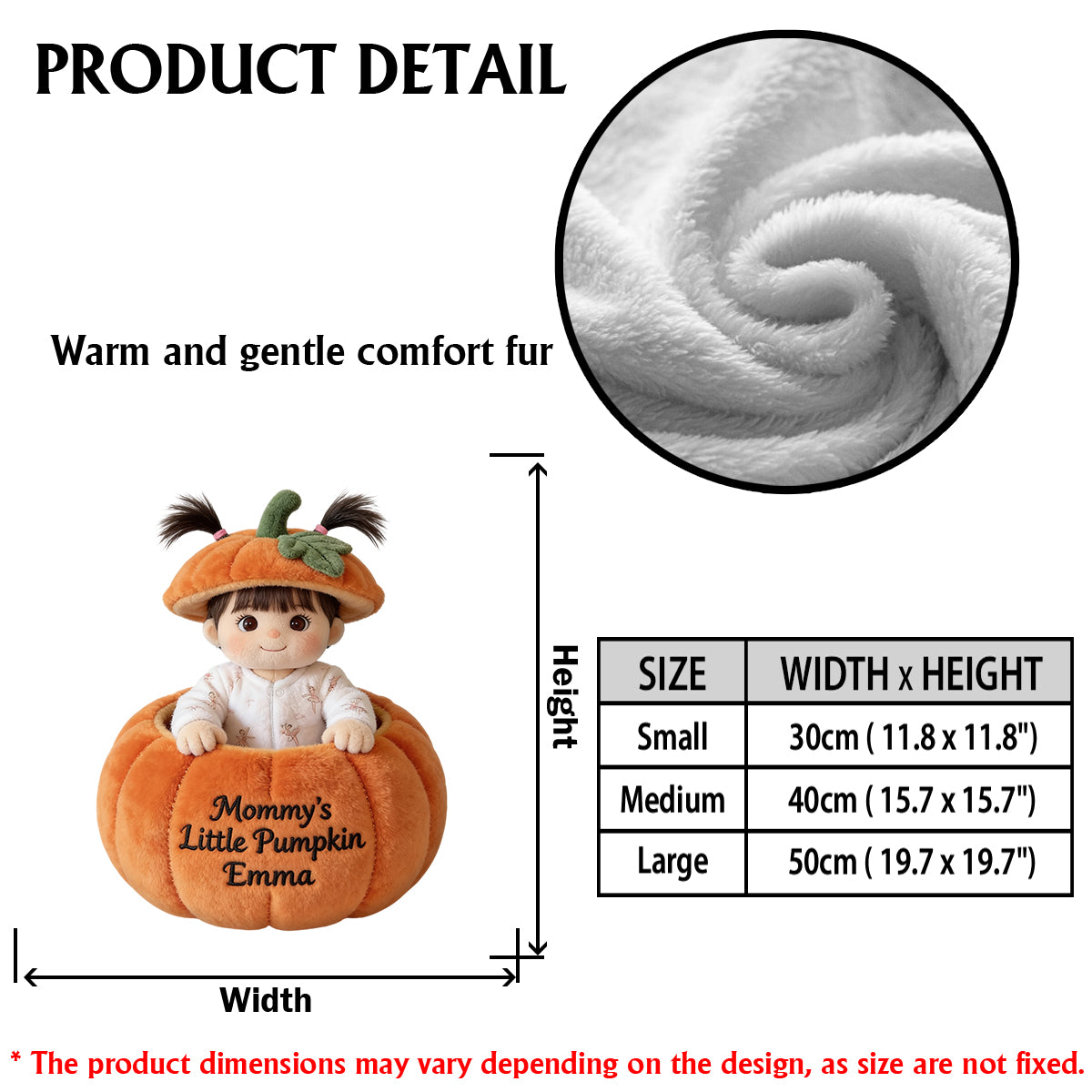 Little Pumpkin - Personalized Kid Premium Faux Fur Pillow