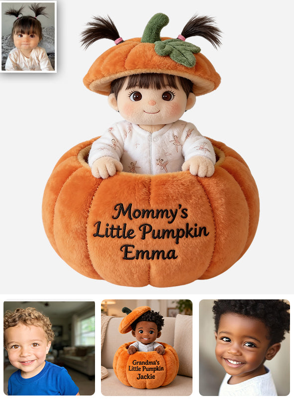 Little Pumpkin - Personalized Kid Premium Faux Fur Pillow