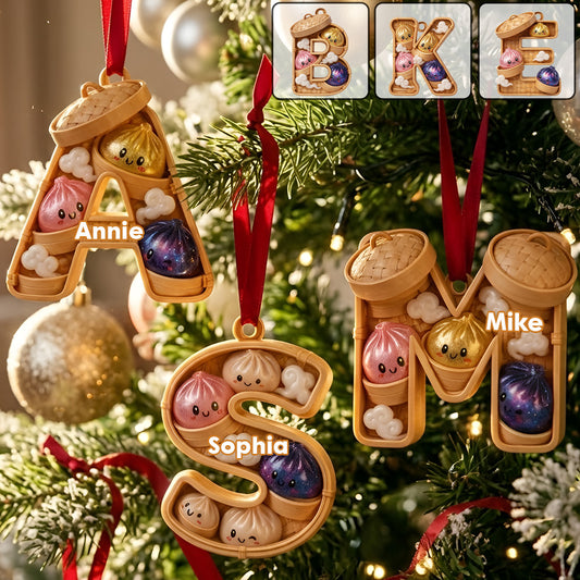 Cute & Fun Dumpling Alphabet For Kid - Personalized Kid Premium 3D Ornament