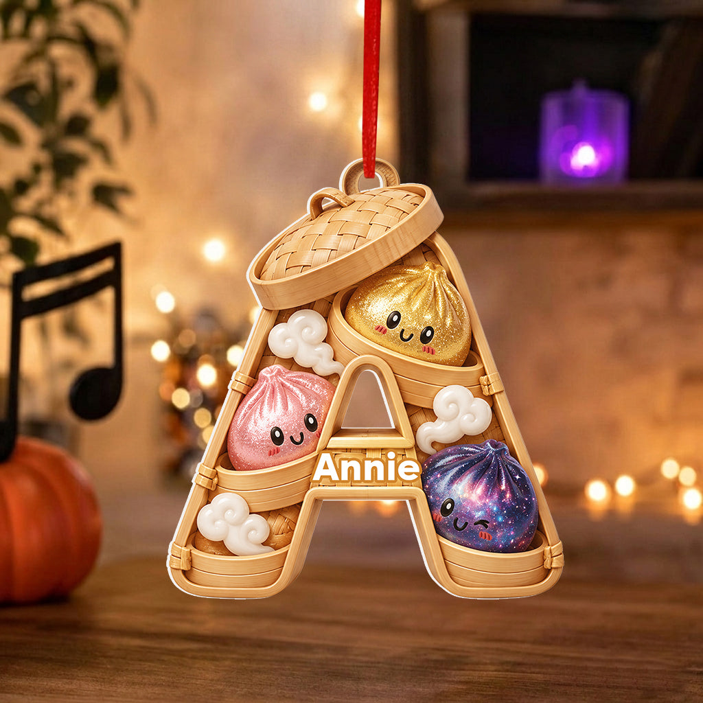 Cute & Fun Dumpling Alphabet For Kid - Personalized Kid Premium 3D Ornament