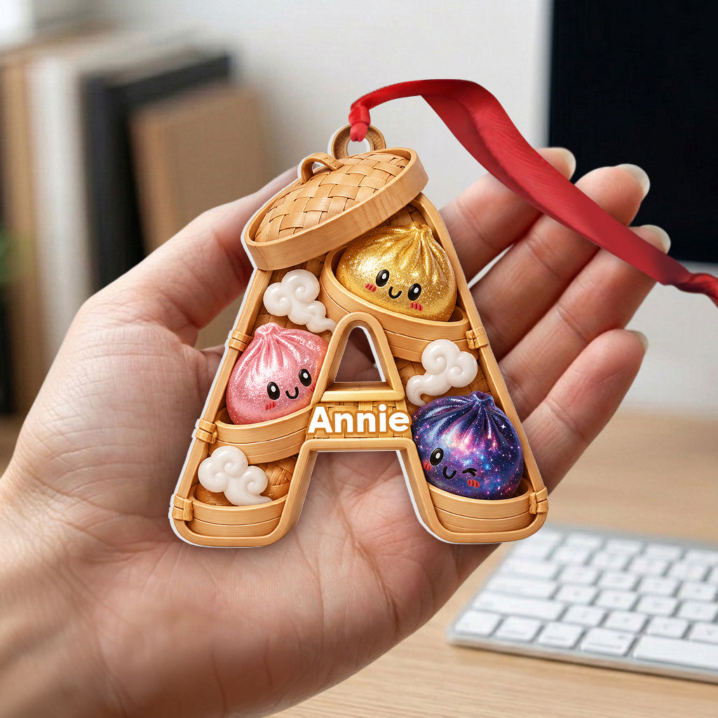 Cute & Fun Dumpling Alphabet For Kid - Personalized Kid Premium 3D Ornament