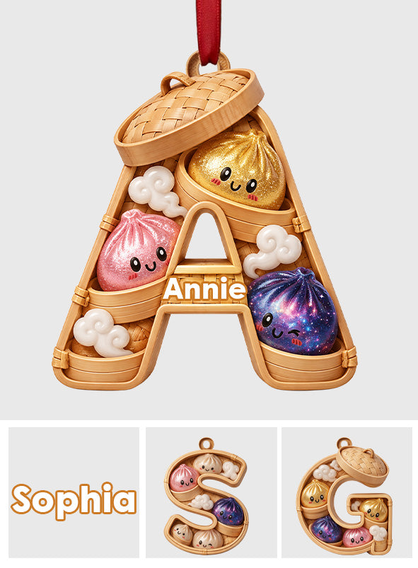 Cute & Fun Dumpling Alphabet For Kid - Personalized Kid Premium 3D Ornament