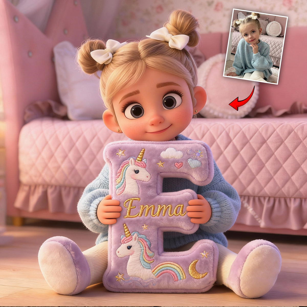 I Love You Baby - Personalized Kid Faux Fur Shaped Pillow