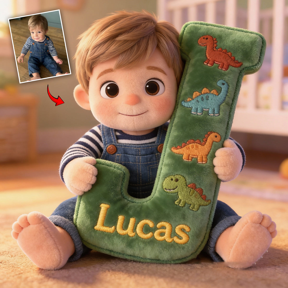 I Love You Baby - Personalized Kid Faux Fur Shaped Pillow