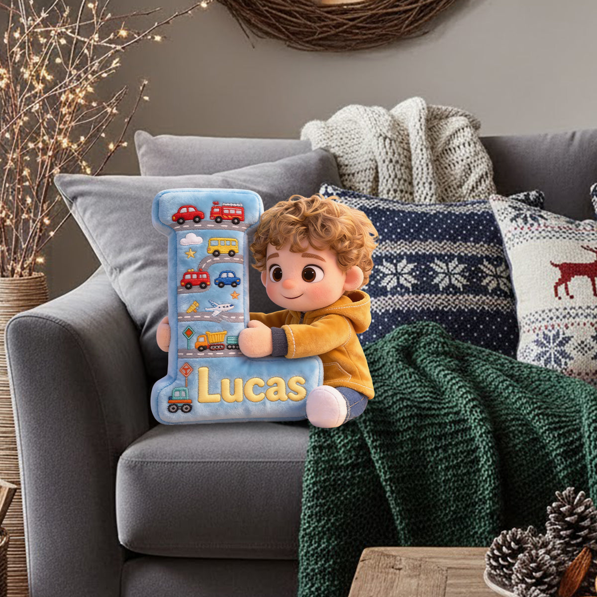 I Love You Baby - Personalized Kid Faux Fur Shaped Pillow